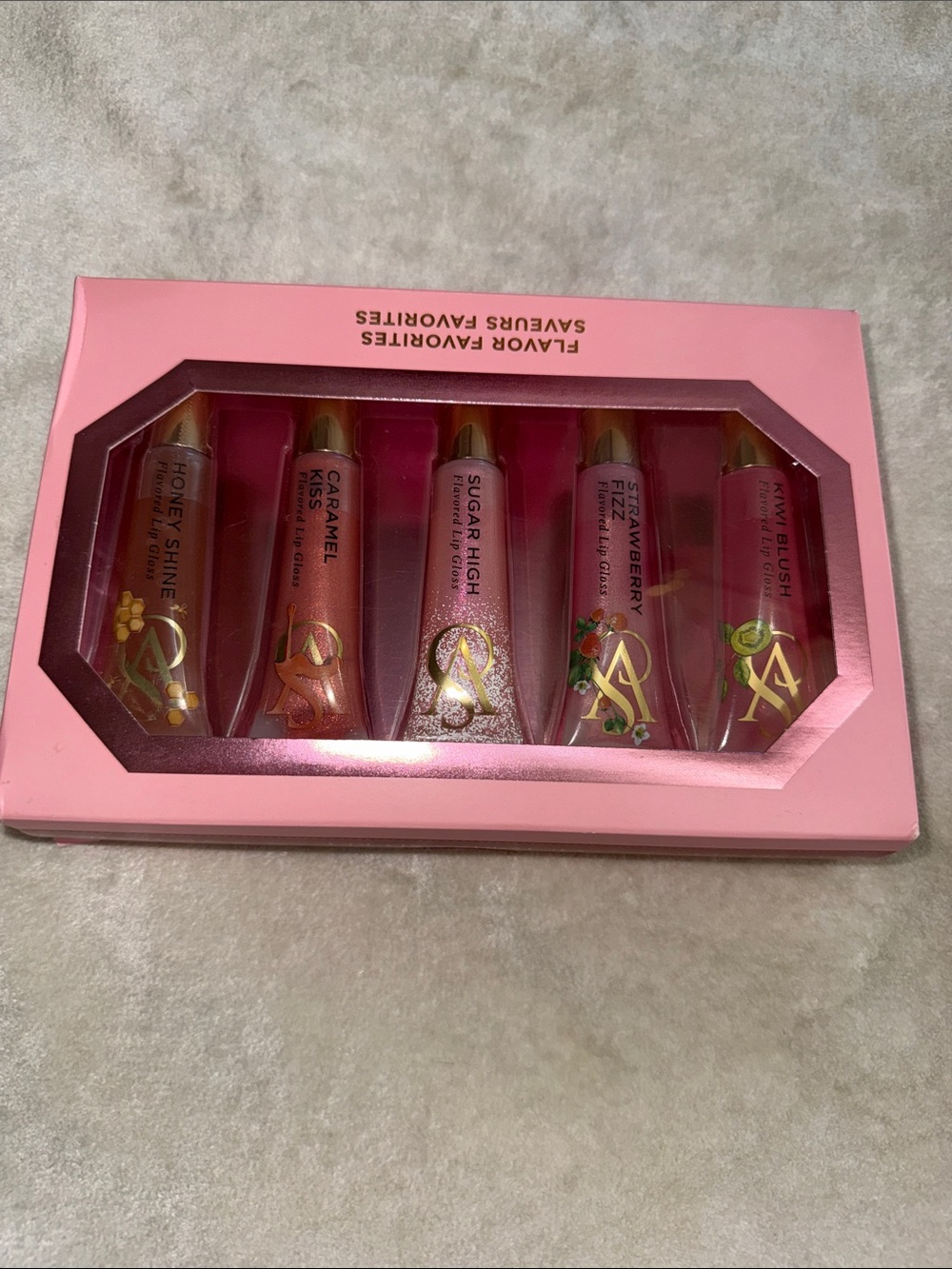Assorted Pink Lip Gloss Set – Strawberry, Caramel & Honey Shades
